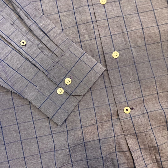 NWT Izod men’s purple striped button down up shirt cotton pocket size large - Picture 2 of 10